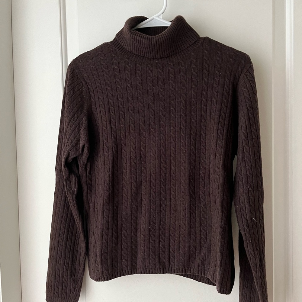 Women’s LL Bean cashmere/cotton sweater Brown small